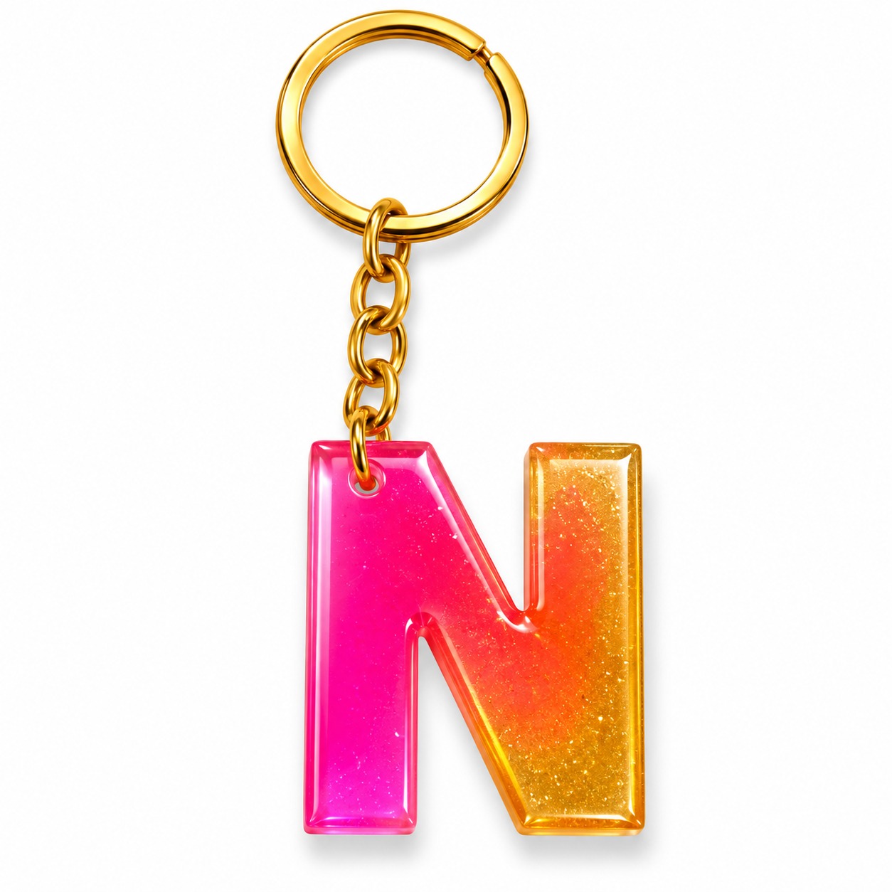 Alphabet Epoxy Resin Keychain