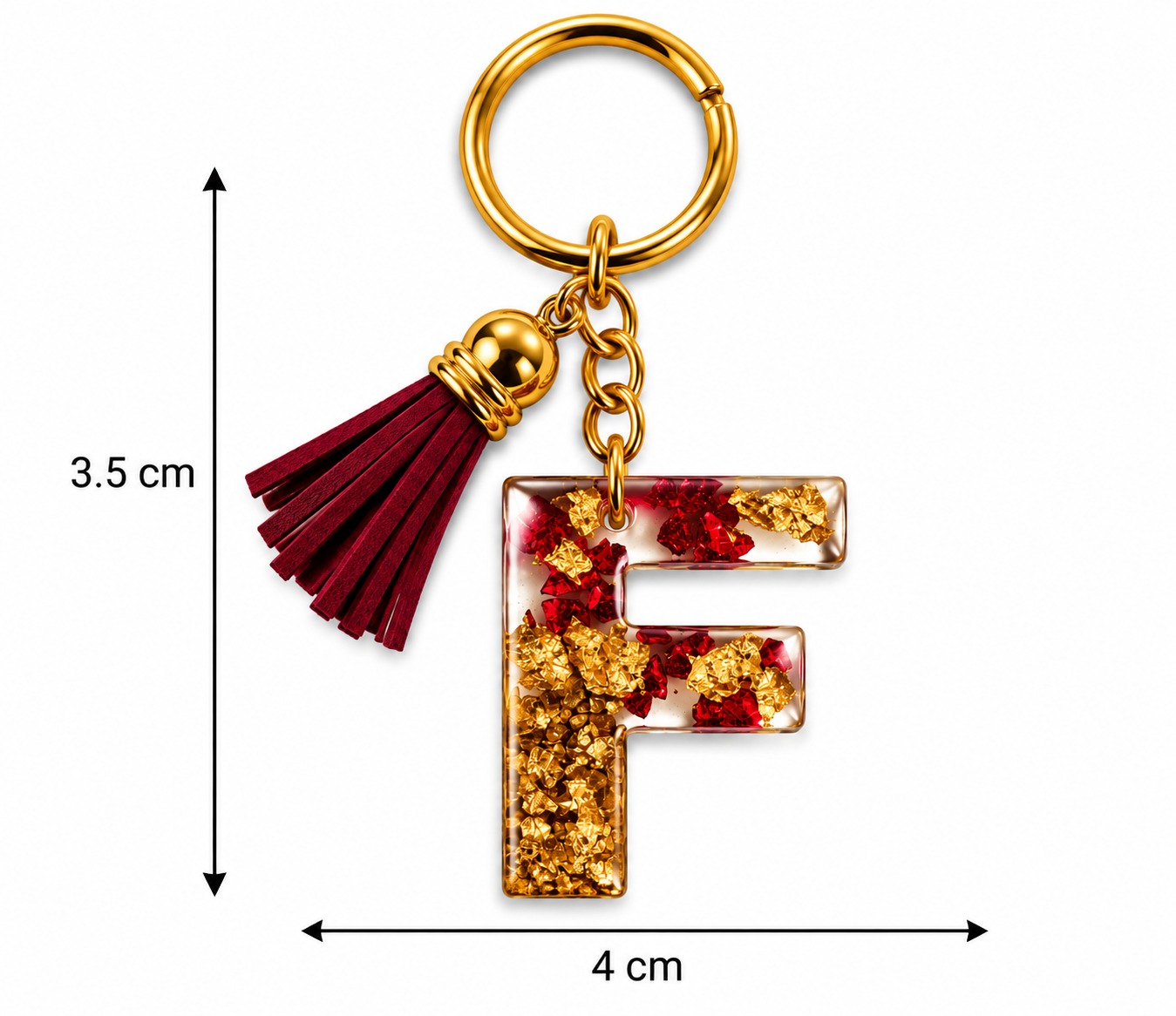 Alphabet Epoxy Resin Keychain