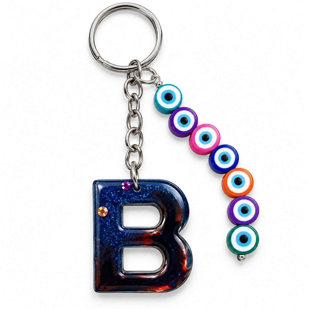 Alphabet Epoxy Resin Keychain