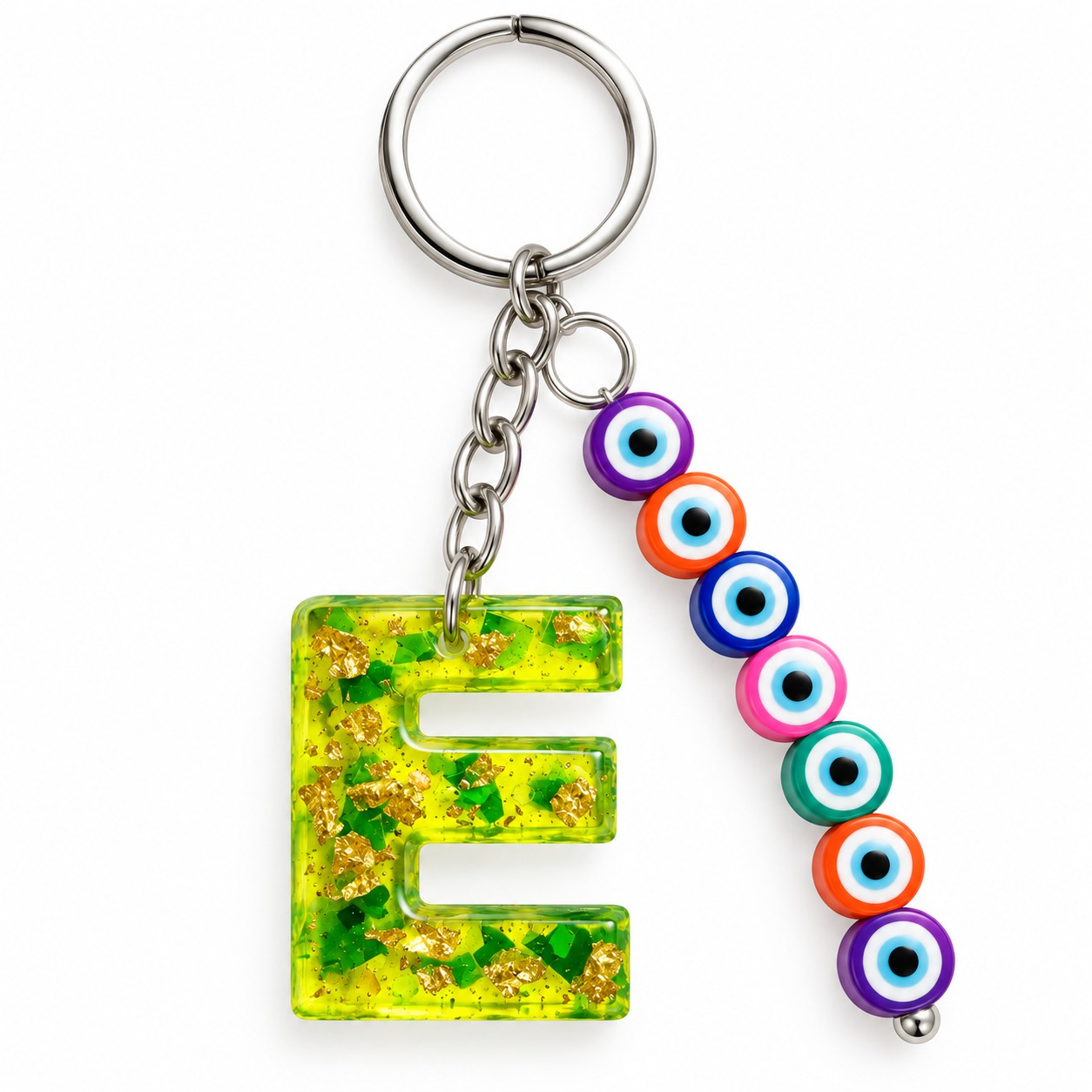 Alphabet Epoxy Resin Keychain