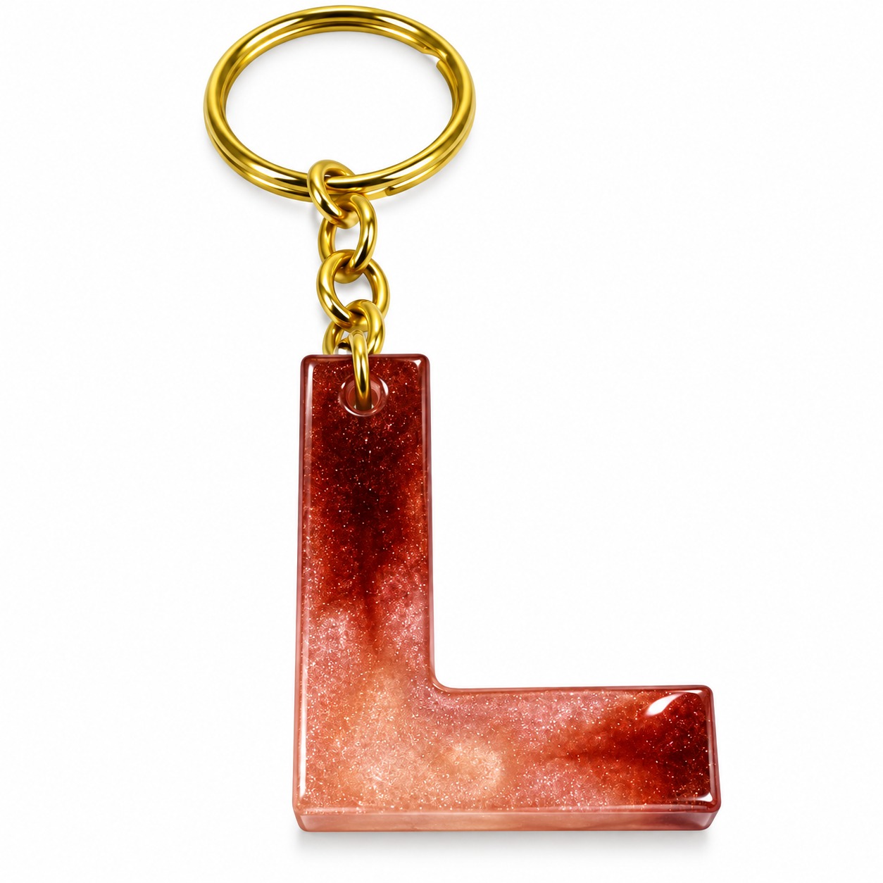 Alphabet Epoxy Resin Keychain