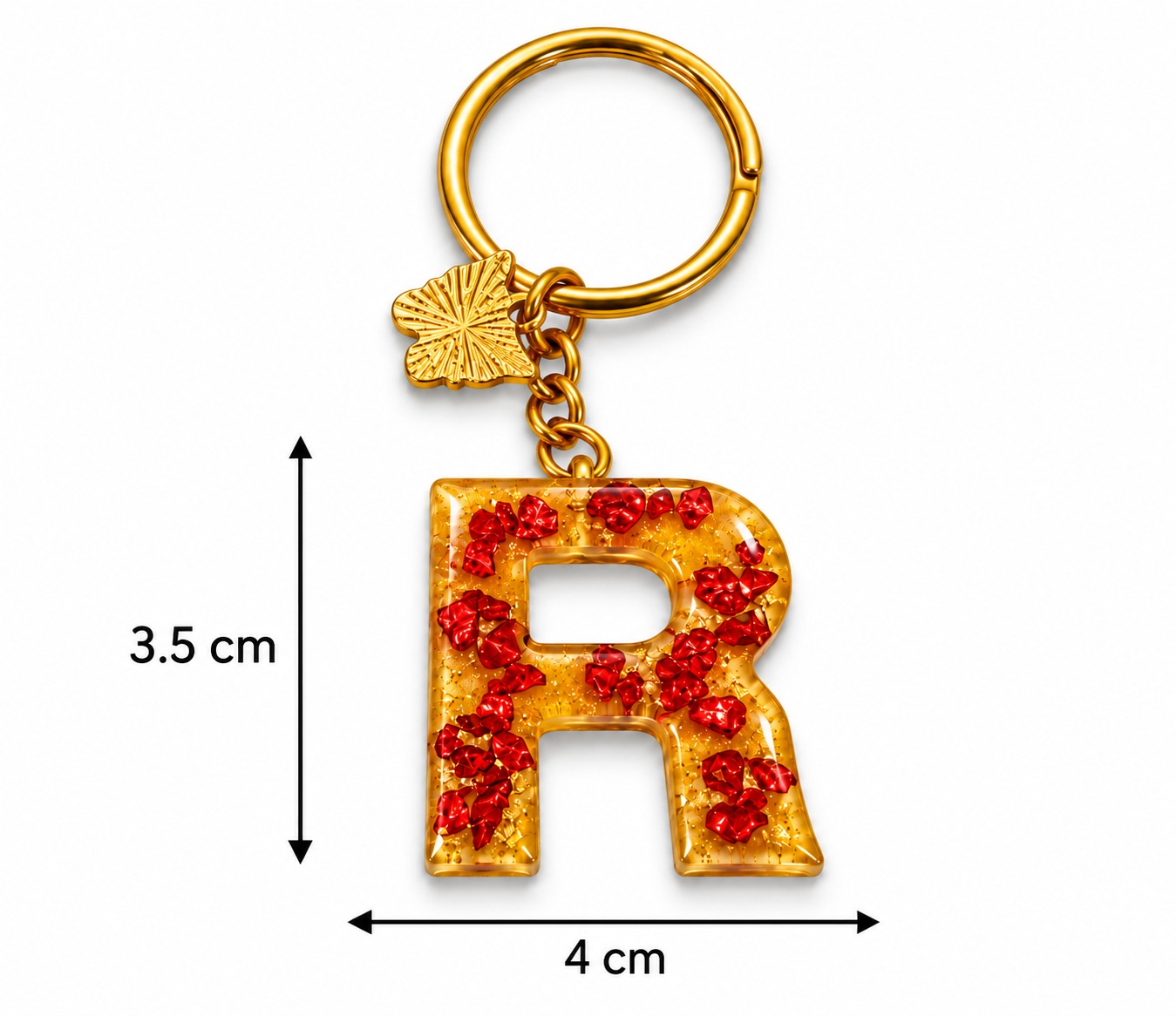Alphabet Epoxy Resin Keychain