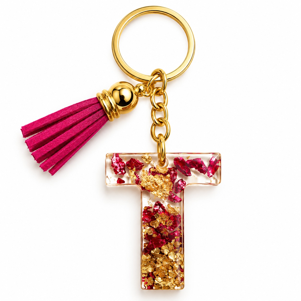 Alphabet Epoxy Resin Keychain