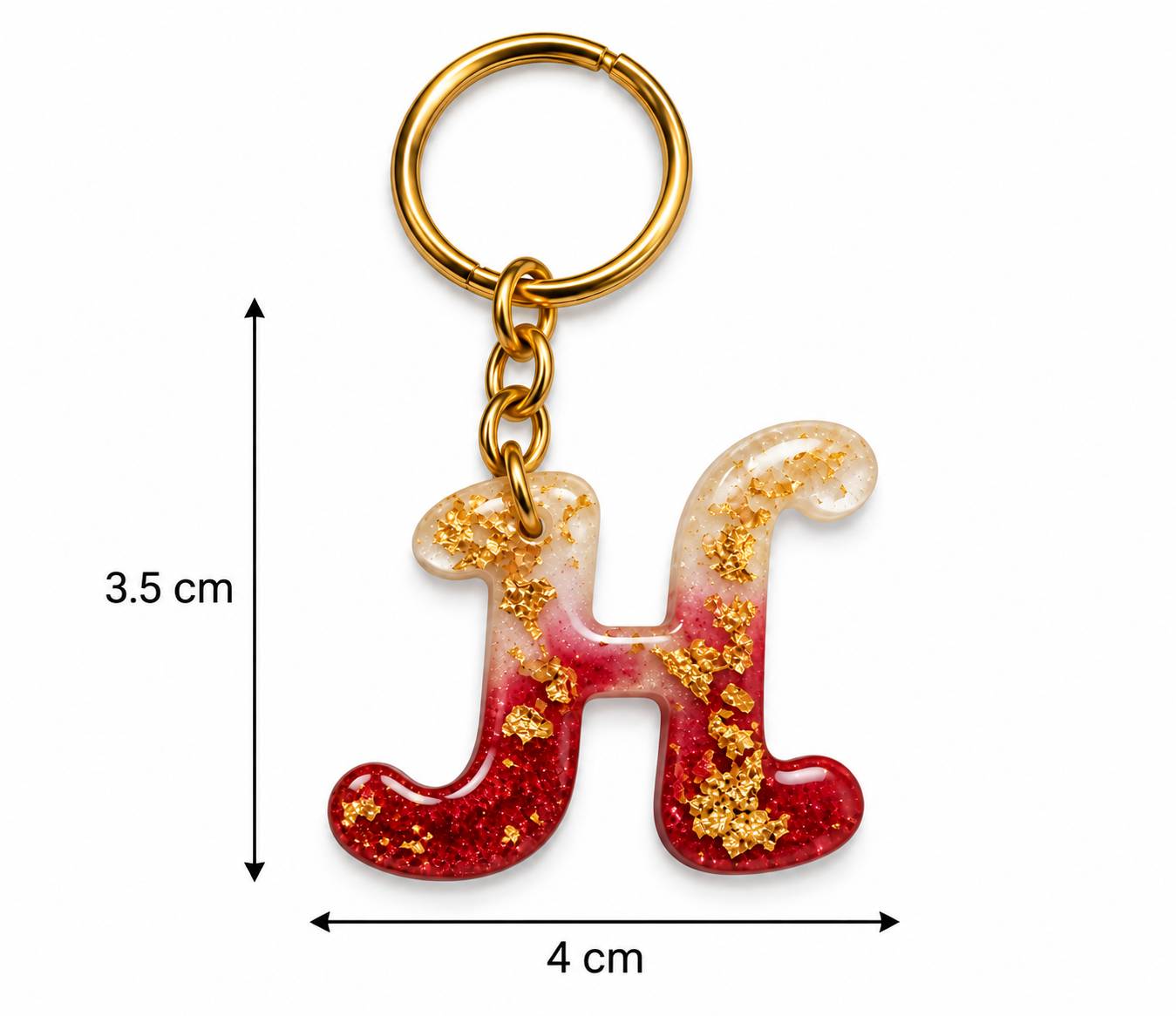 Alphabet Epoxy Resin Keychain