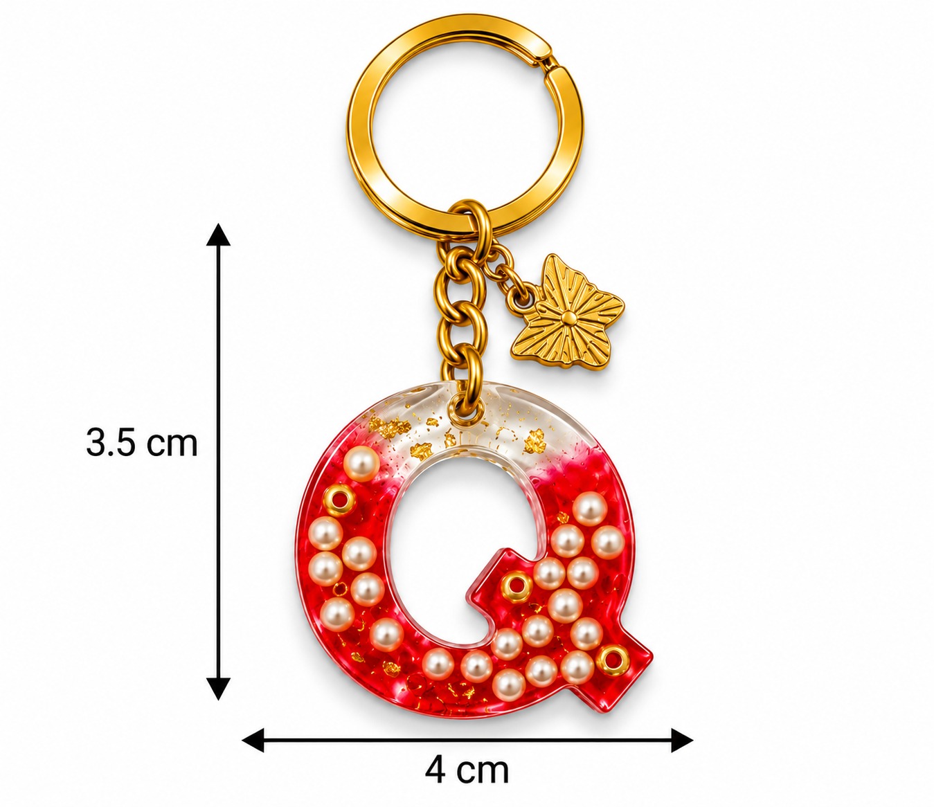 Alphabet Epoxy Resin Keychain