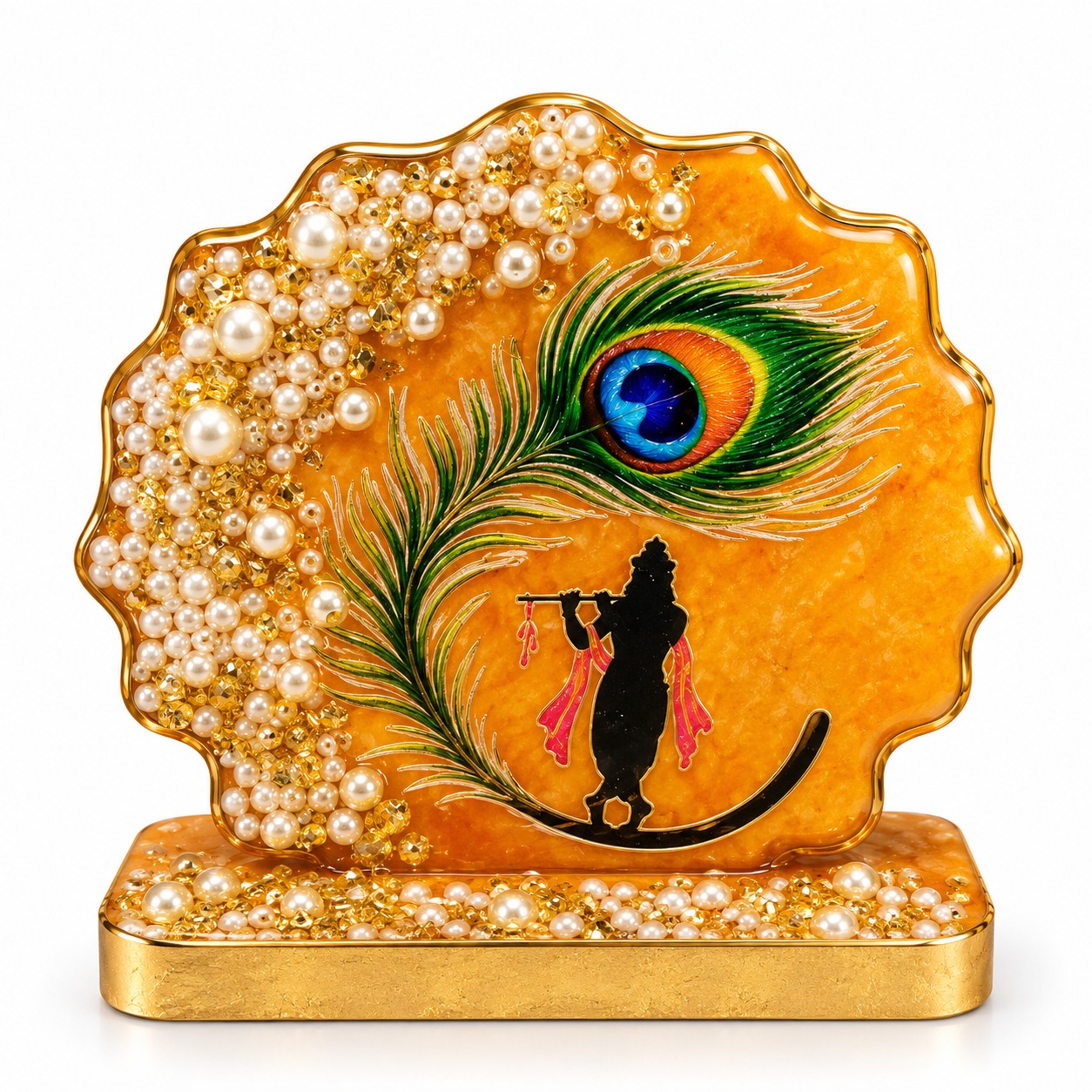  Krishna Peacock Feather Showpiece