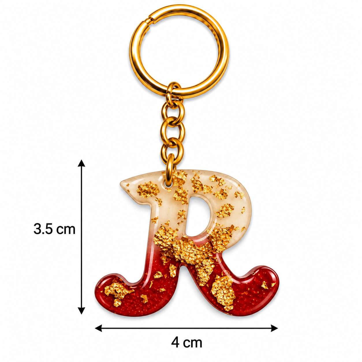 Alphabet Epoxy Resin Keychain