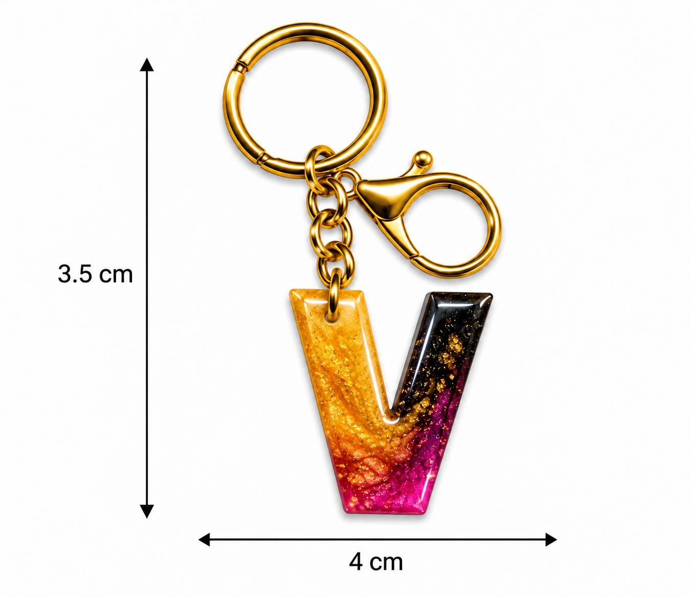 Alphabet Epoxy Resin Keychain