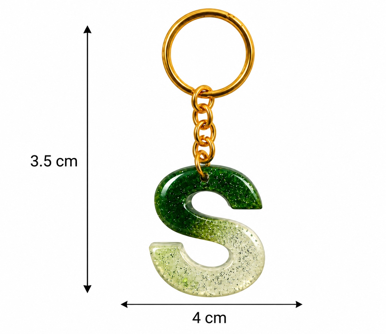 Alphabet Epoxy Resin Keychain