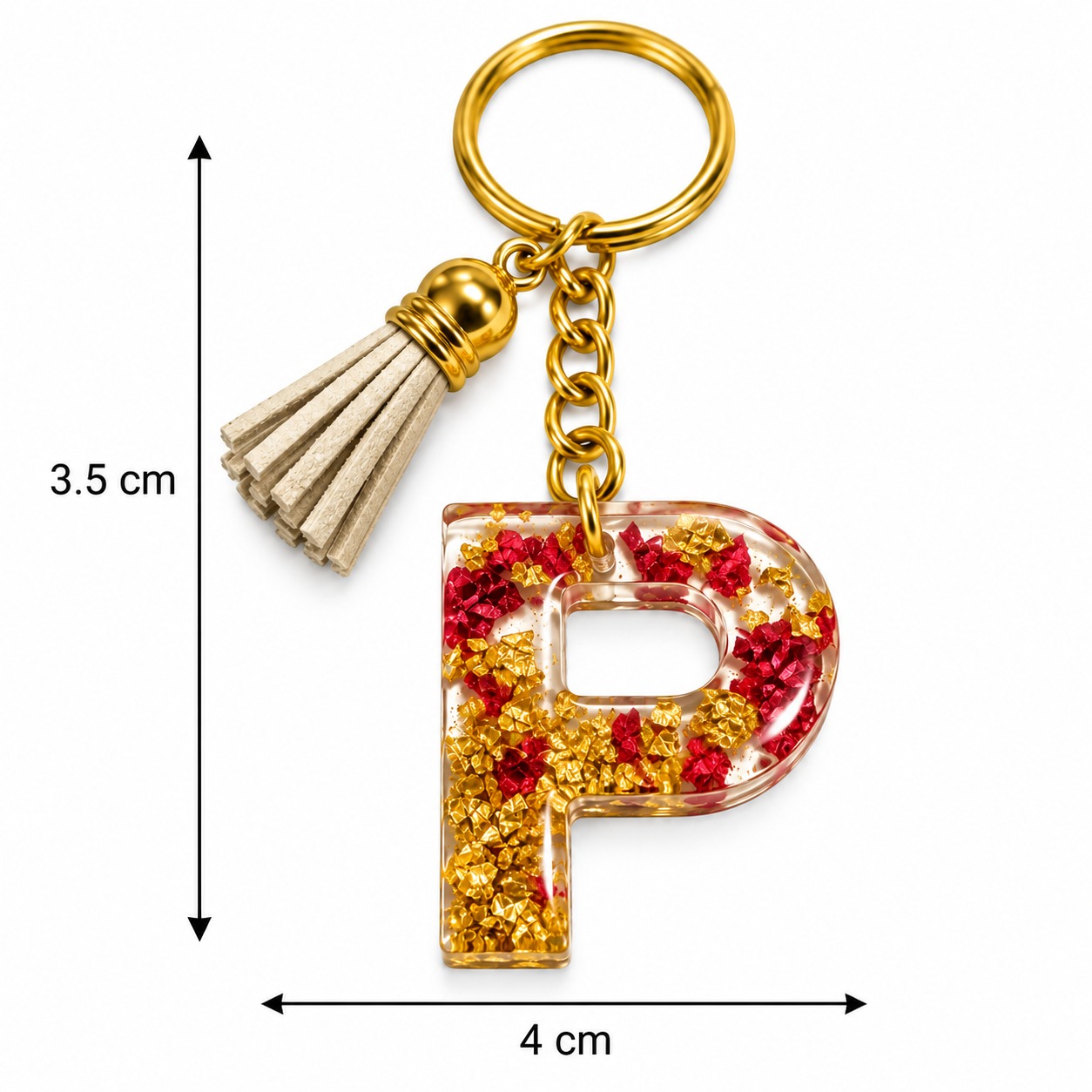 Alphabet Epoxy Resin Keychain