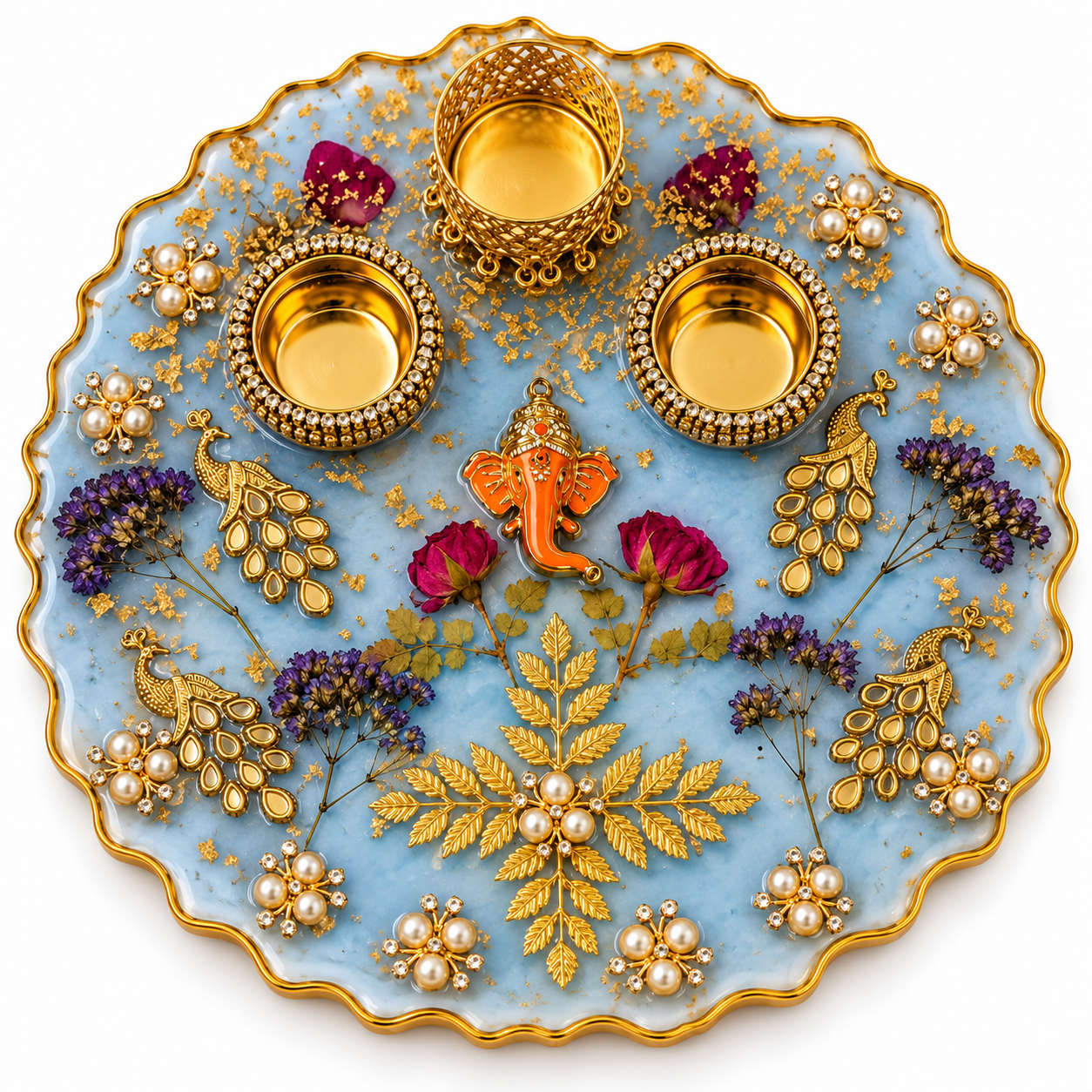 Resin Luxury Pooja Thali BIG SIZE