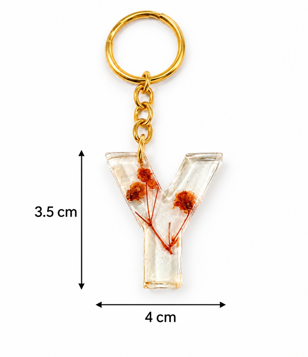 Alphabet Epoxy Resin Keychain