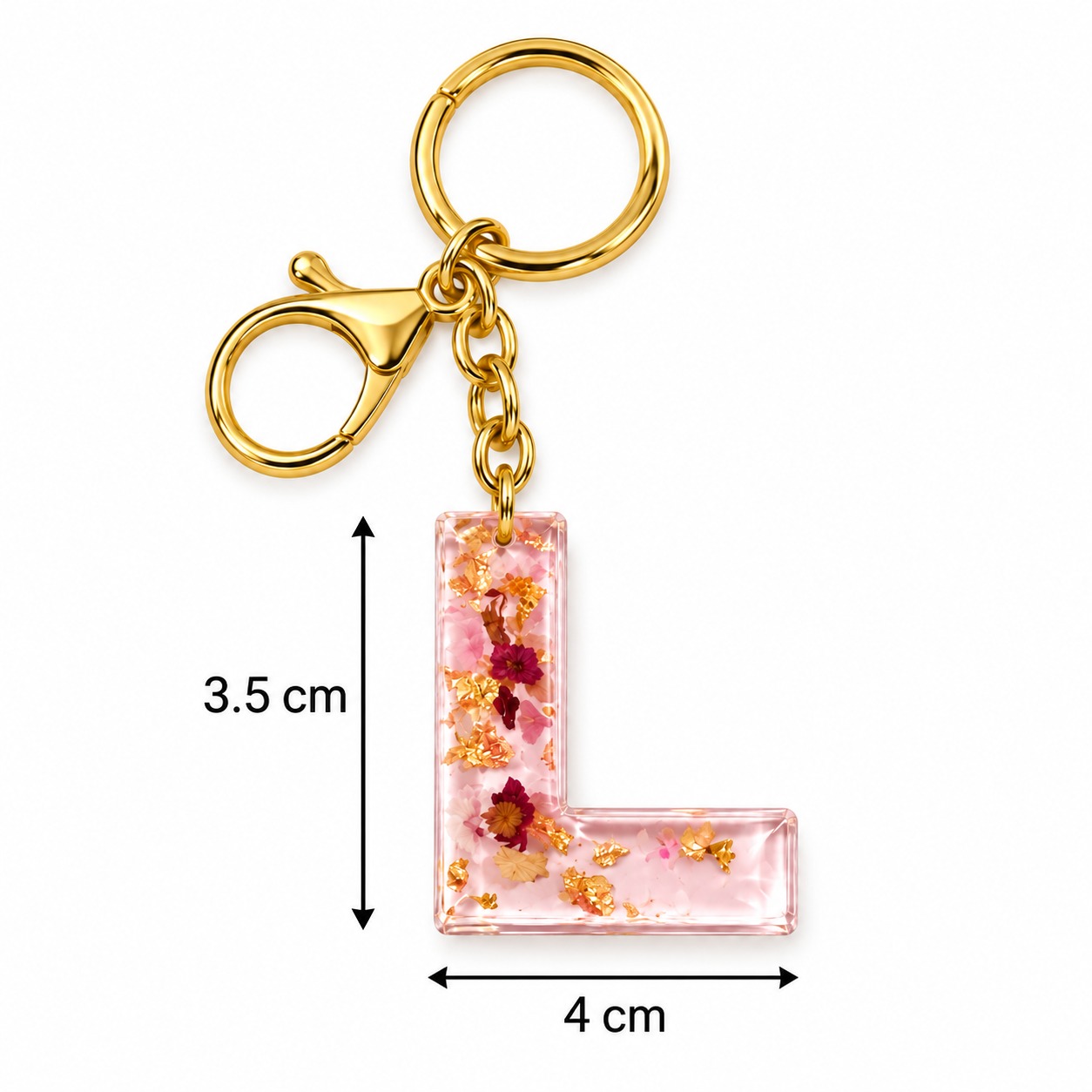 Alphabet Epoxy Resin Keychain