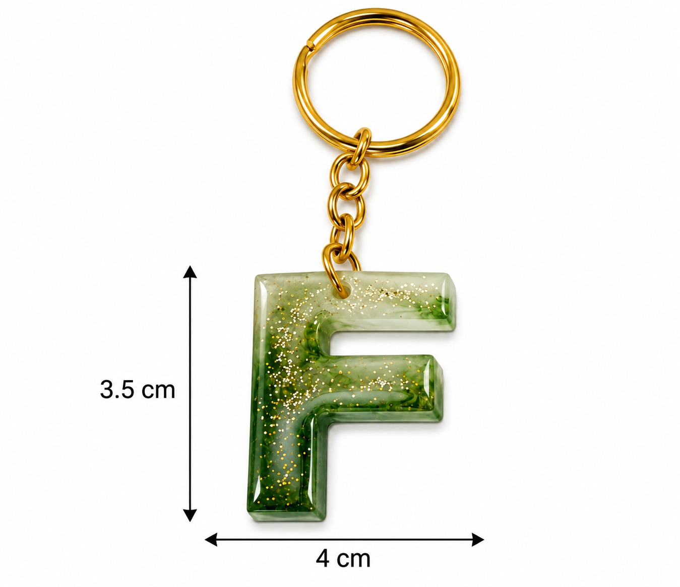 Alphabet Epoxy Resin Keychain