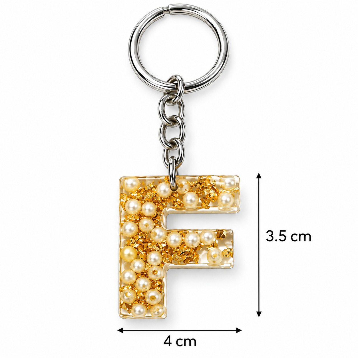 Alphabet Epoxy Resin Keychain