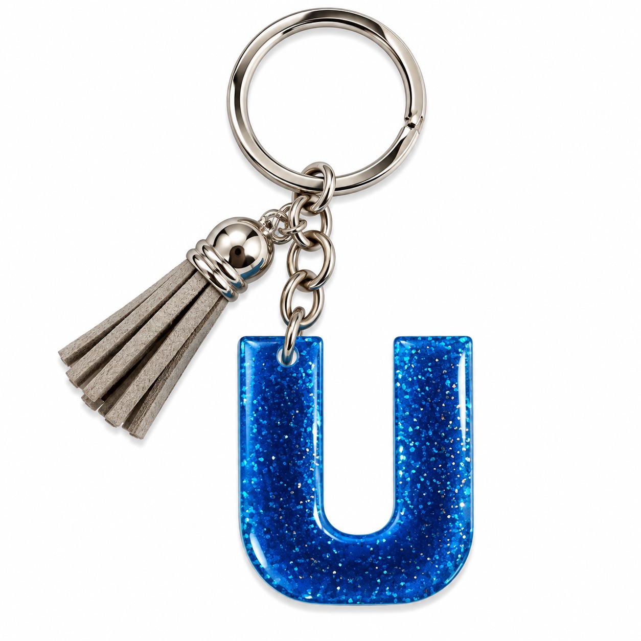 Alphabet Epoxy Resin Keychain