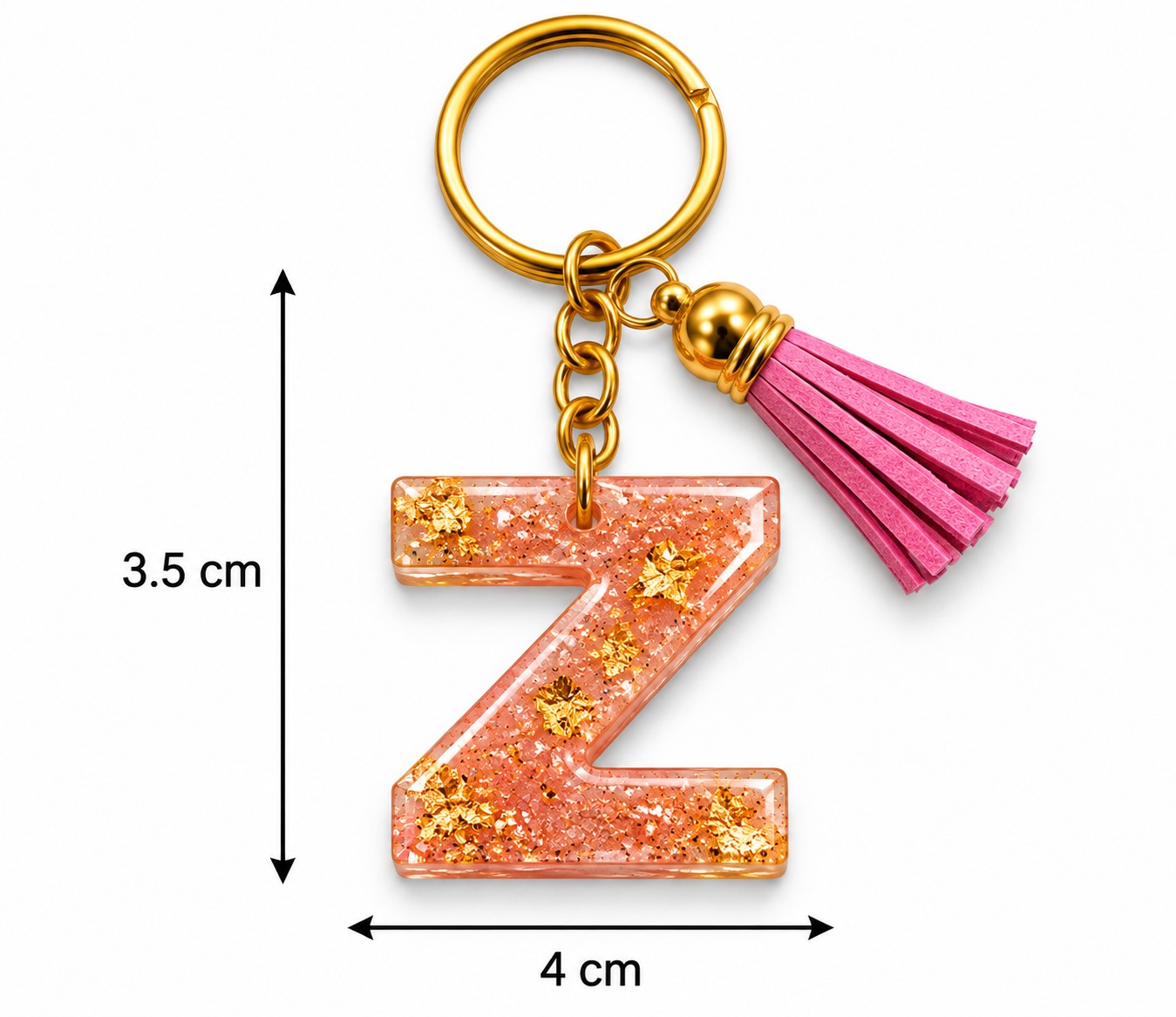 Alphabet Epoxy Resin Keychain