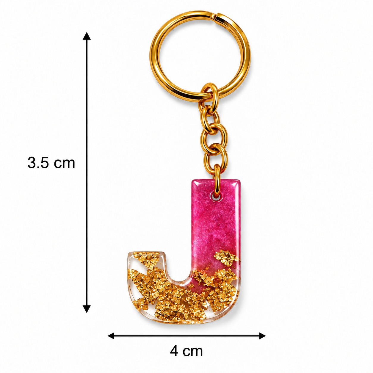 Alphabet Epoxy Resin Keychain