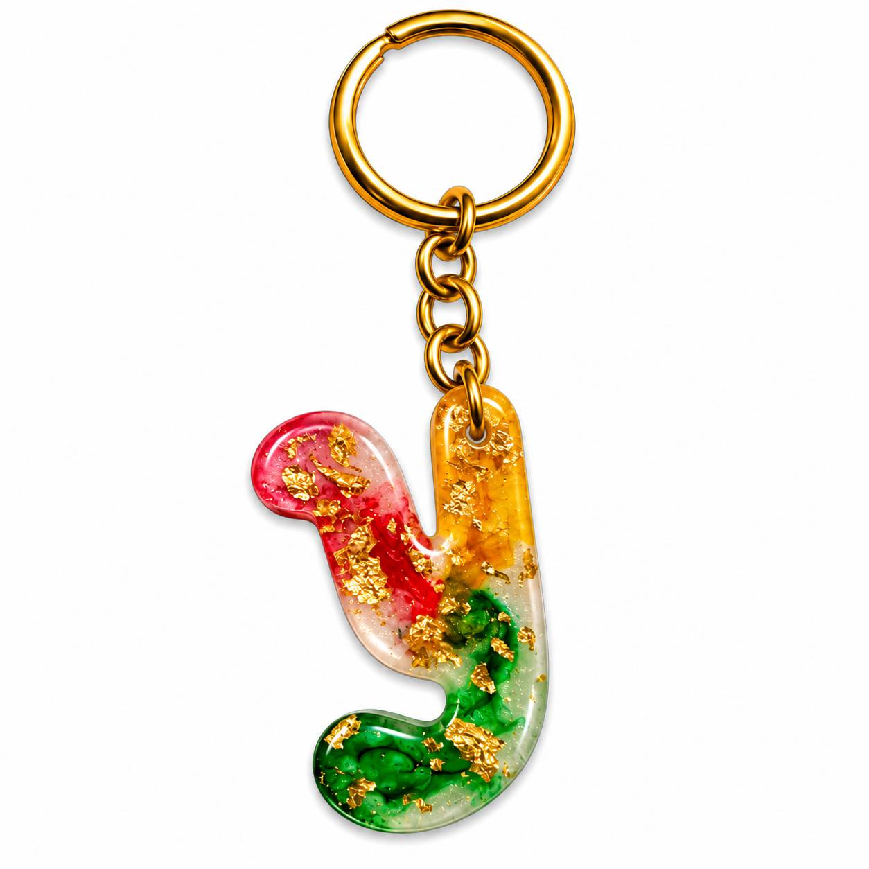 Alphabet Epoxy Resin Keychain