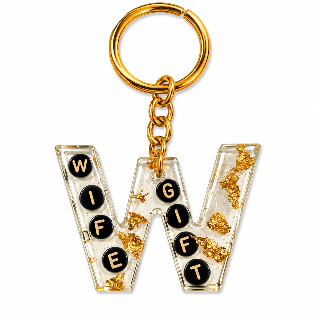 Alphabet Epoxy Resin Keychain