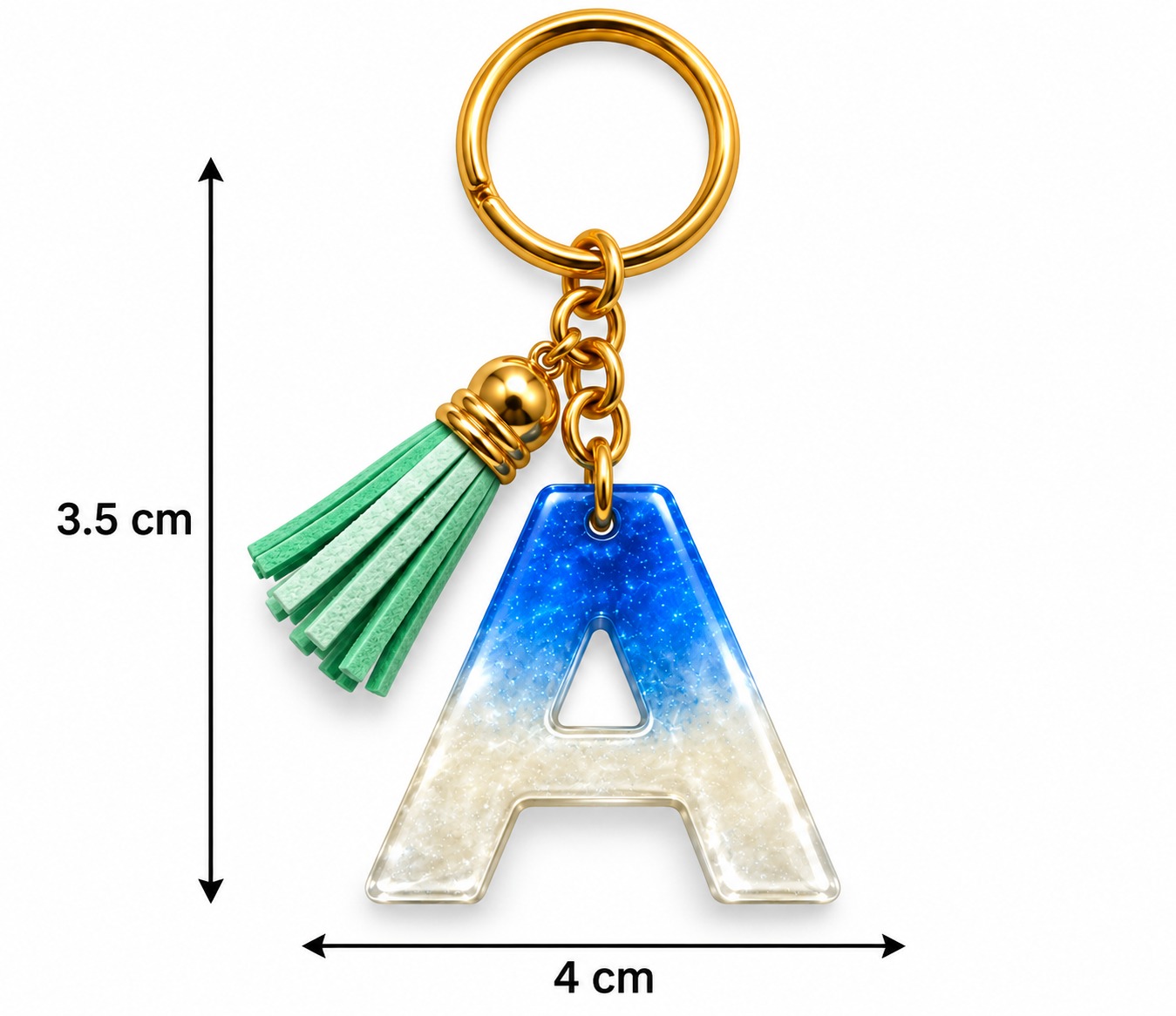 Alphabet Epoxy Resin Keychain
