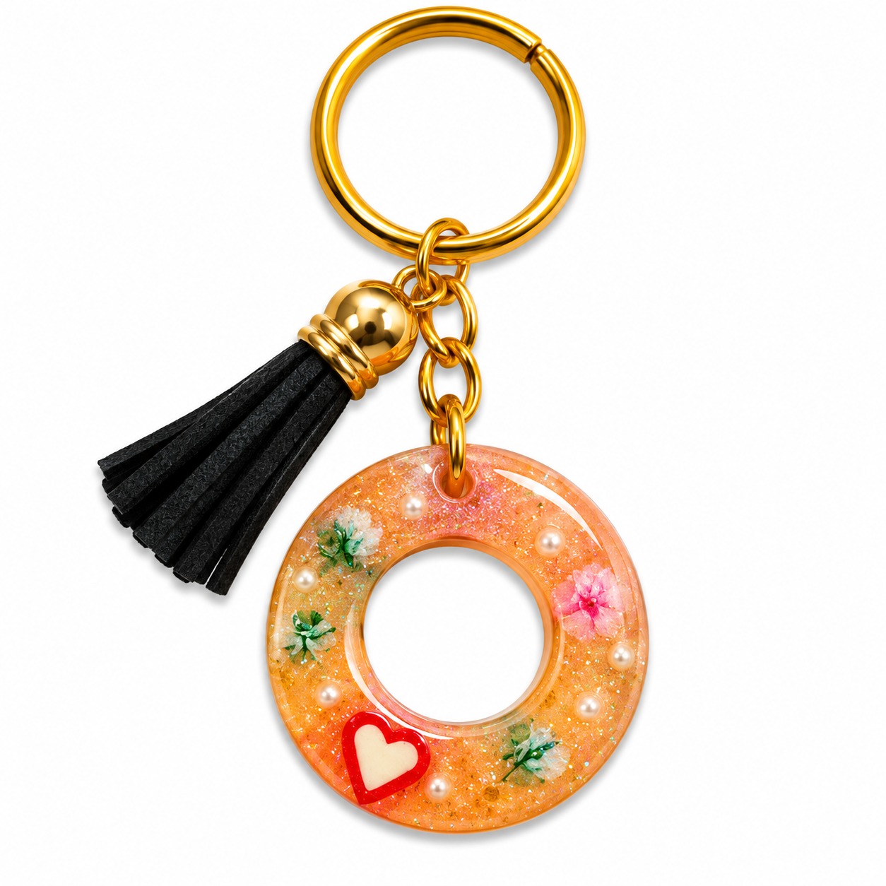 Alphabet Epoxy Resin Keychain