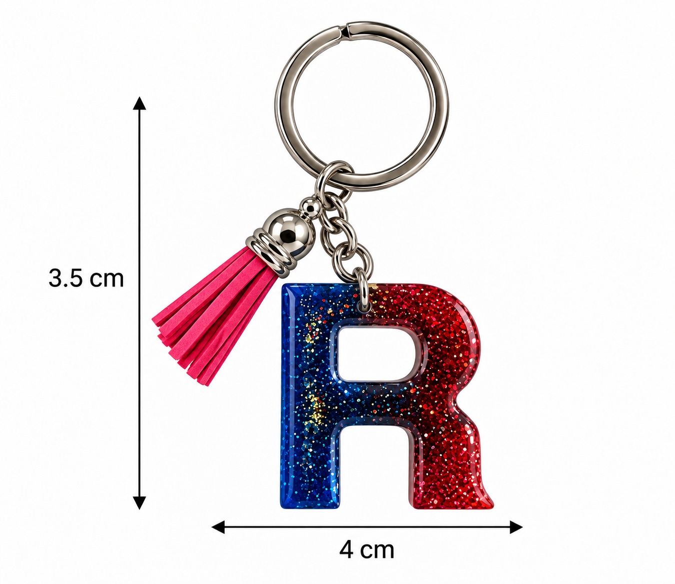 Alphabet Epoxy Resin Keychain