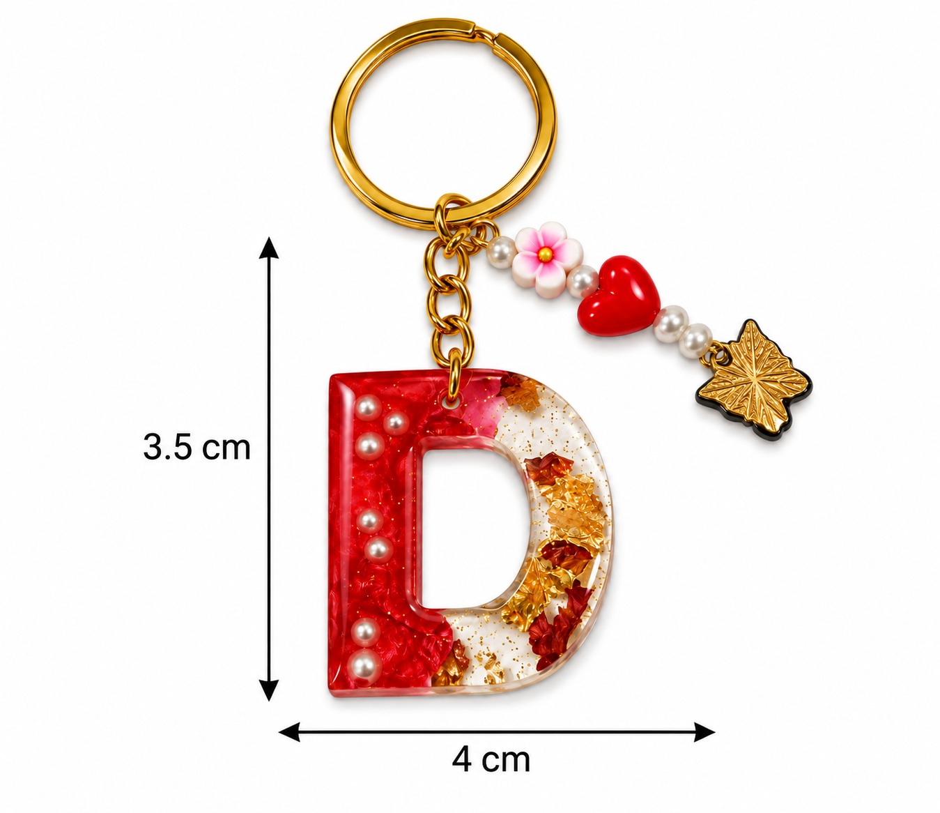 Alphabet Epoxy Resin Keychain