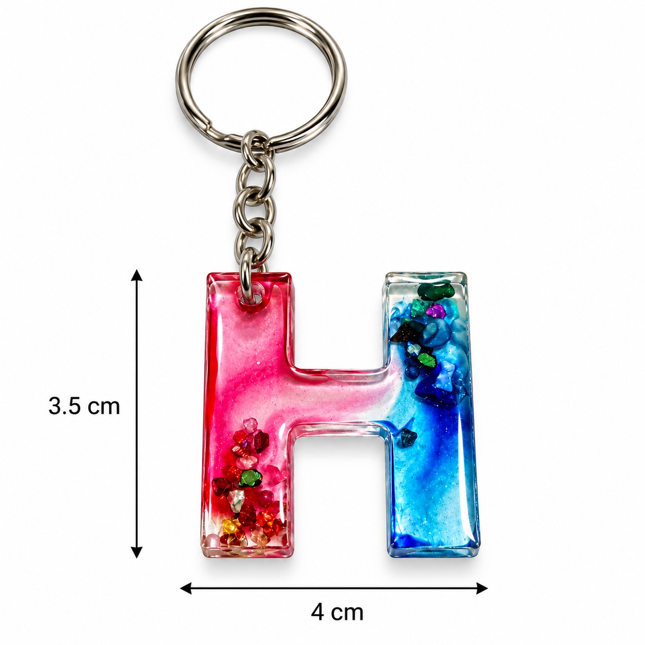 Alphabet Epoxy Resin Keychain