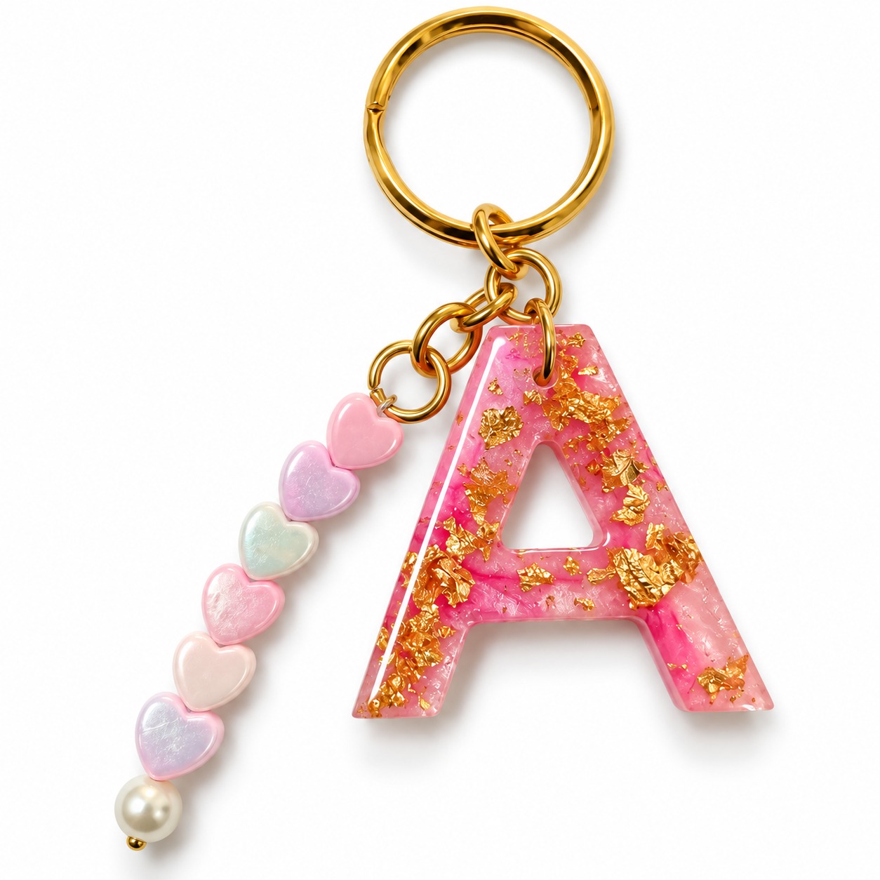 Alphabet Epoxy Resin Keychain