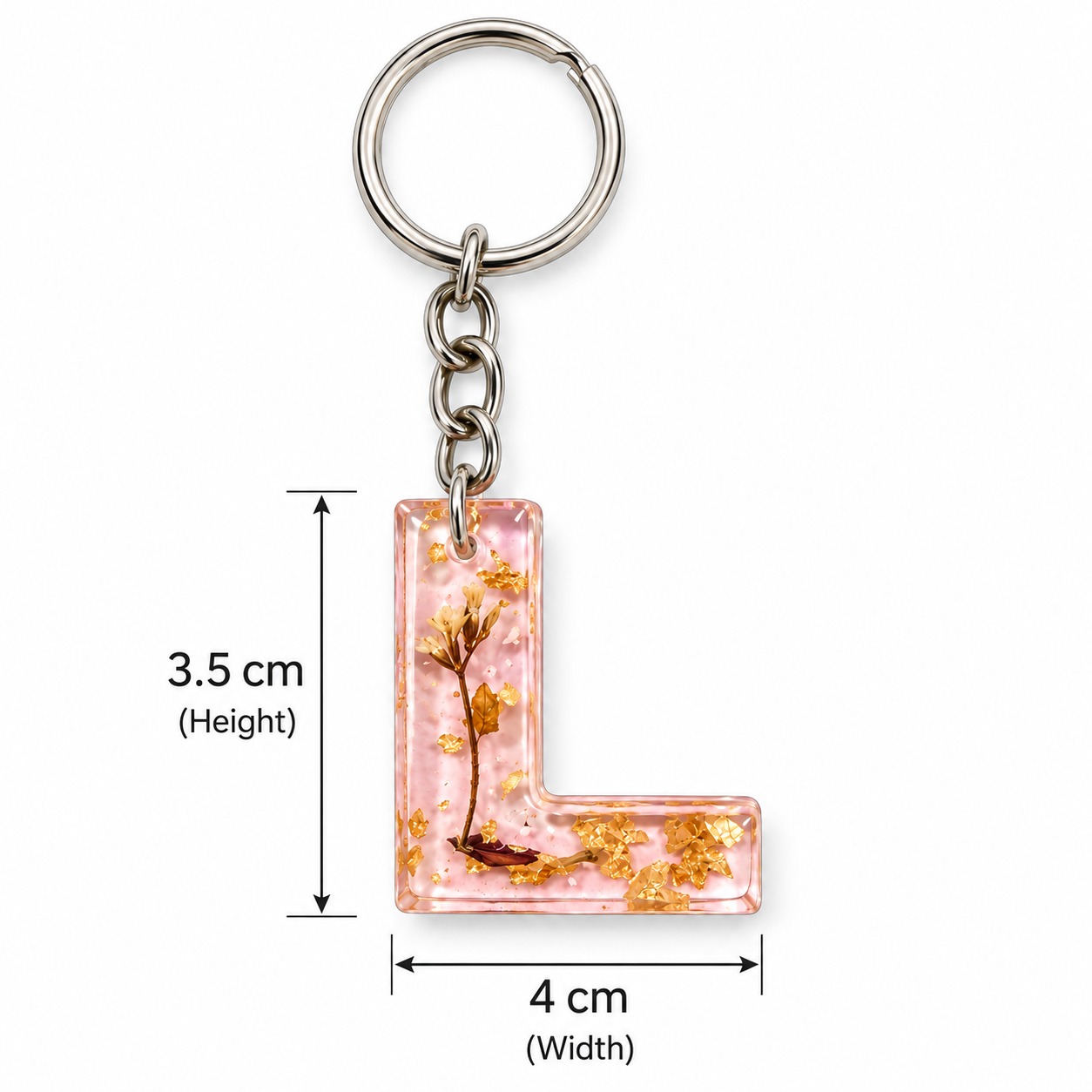 Alphabet Epoxy Resin Keychain