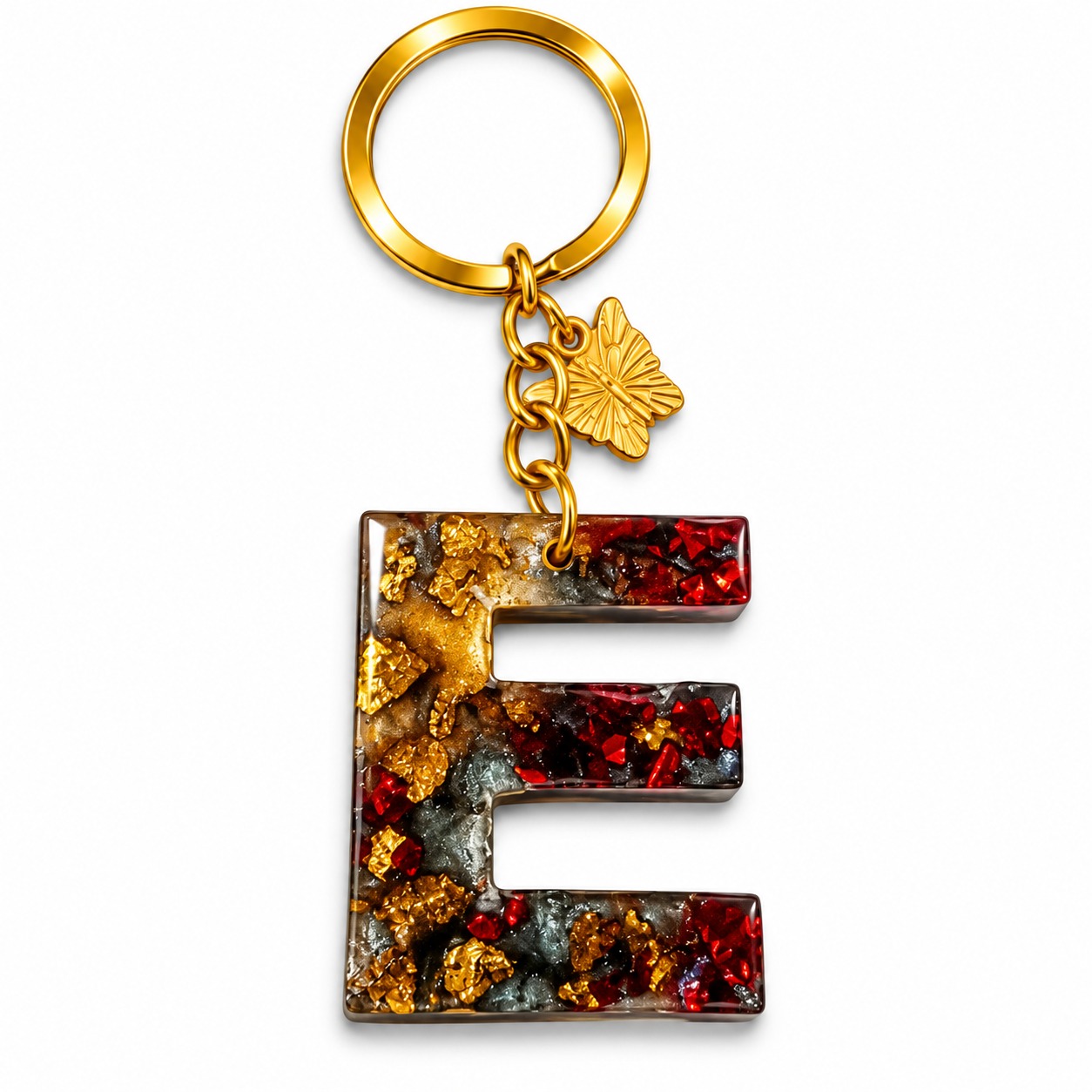 Alphabet Epoxy Resin Keychain