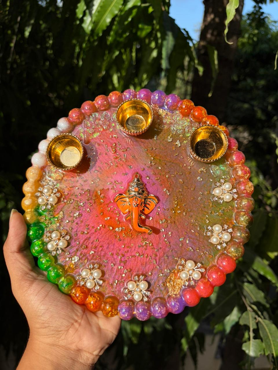 Resin Pooja Thali (Medium Size)