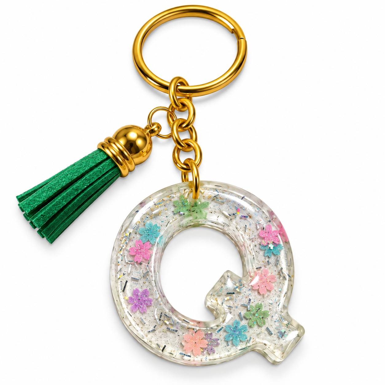 Alphabet Epoxy Resin Keychain