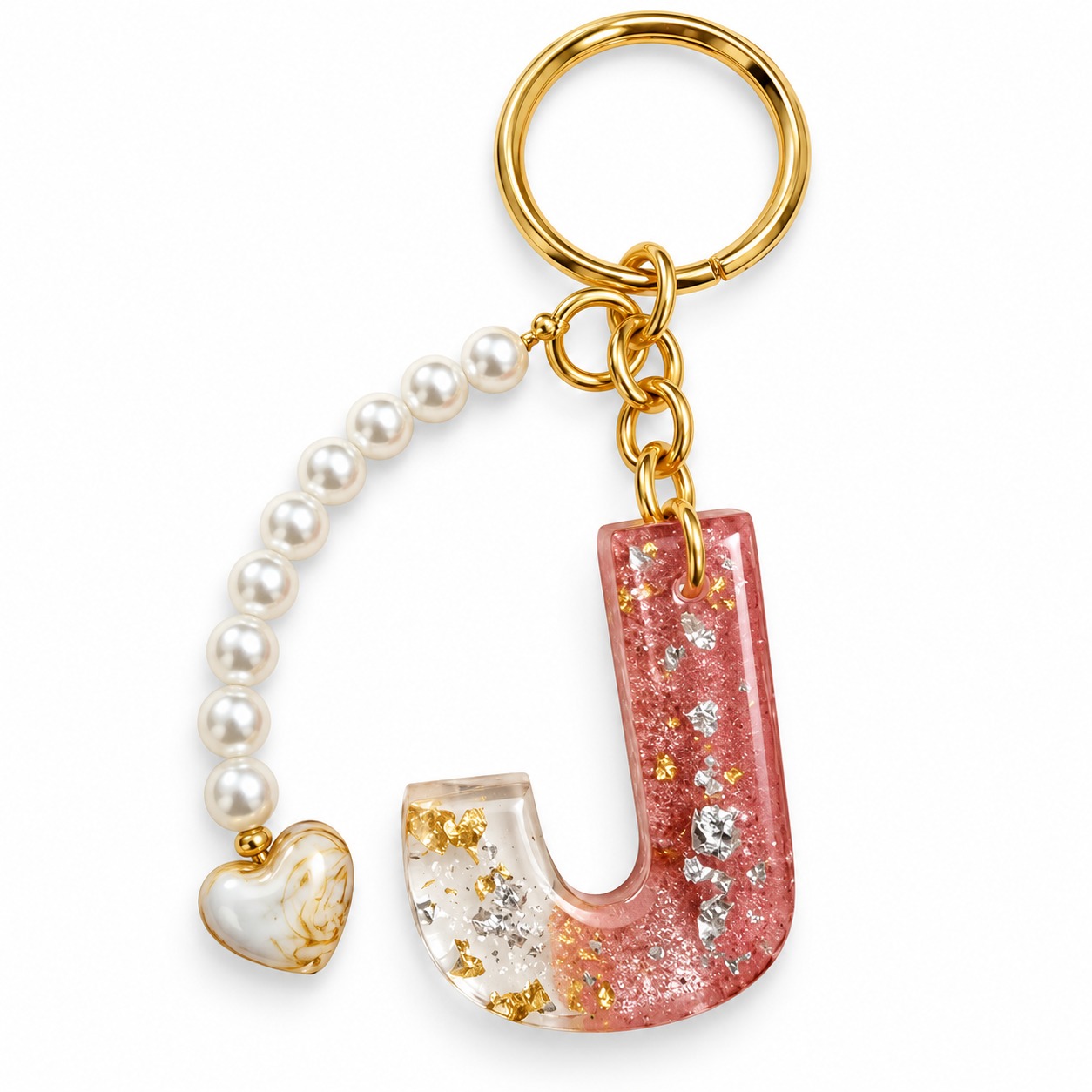 Alphabet Epoxy Resin Keychain