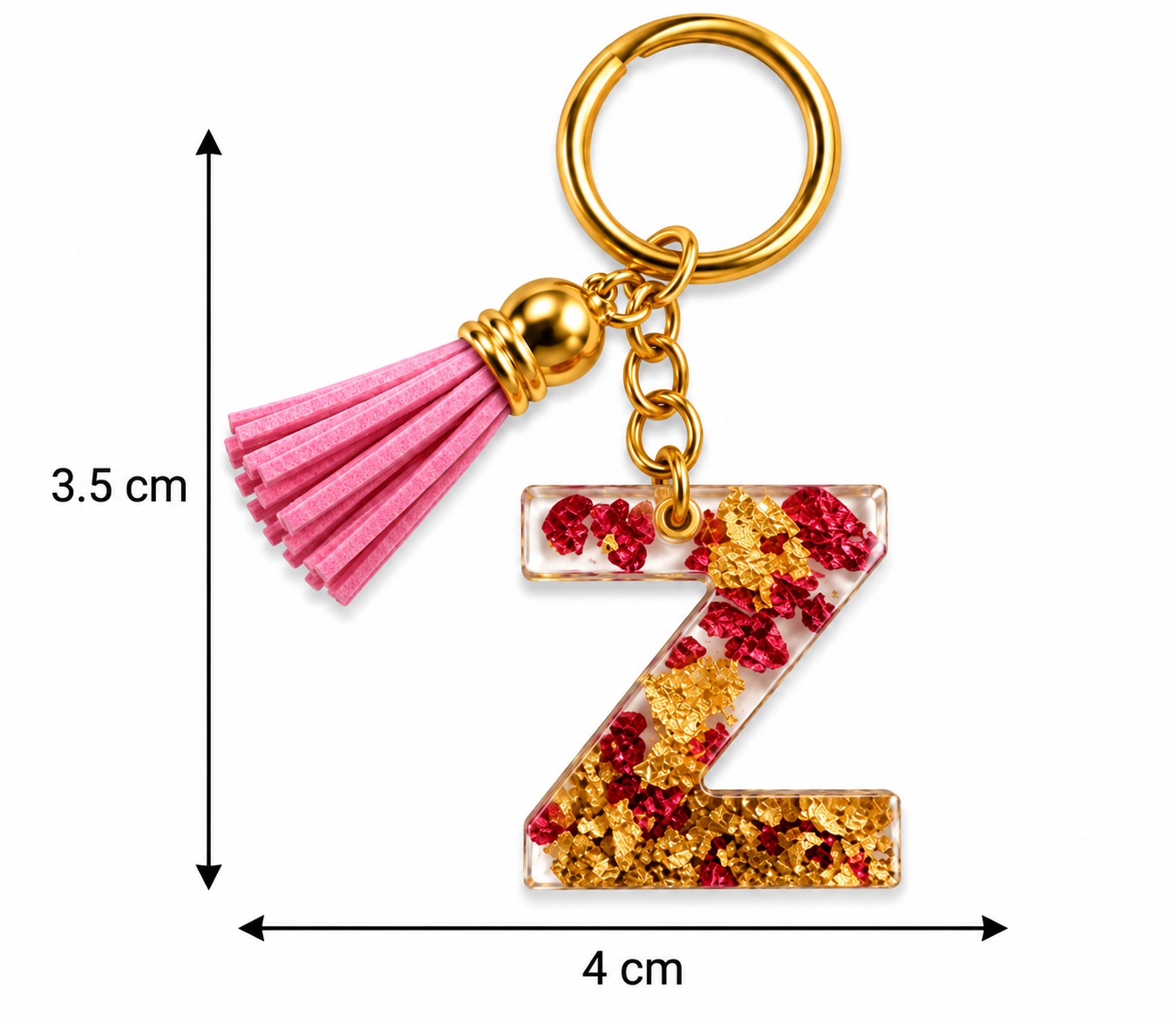 Alphabet Epoxy Resin Keychain