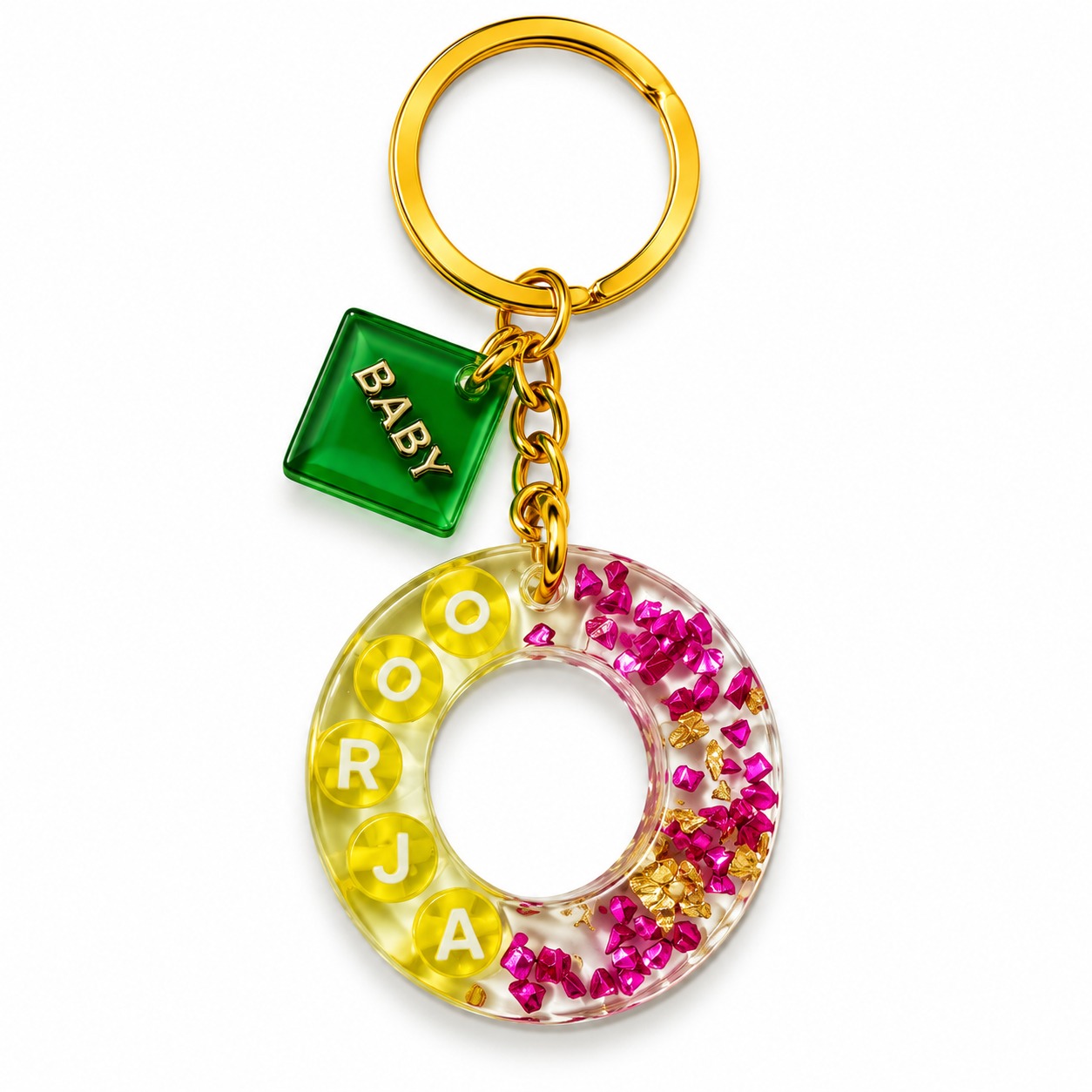 Alphabet Epoxy Resin Keychain