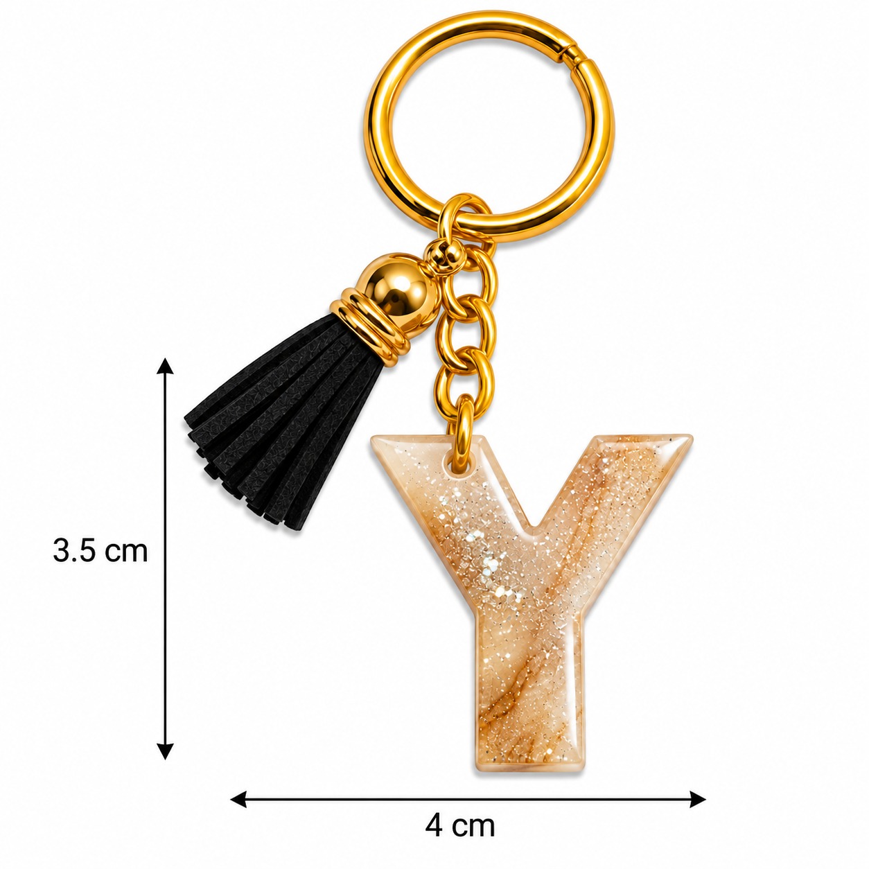 Alphabet Epoxy Resin Keychain