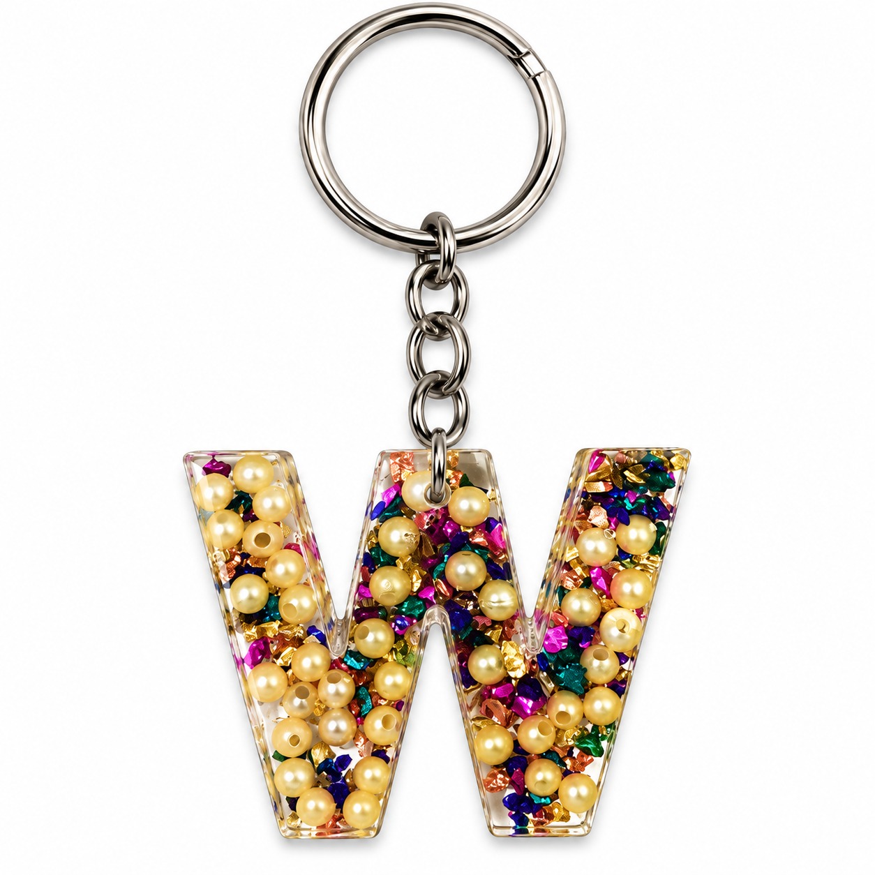 Alphabet Epoxy Resin Keychain