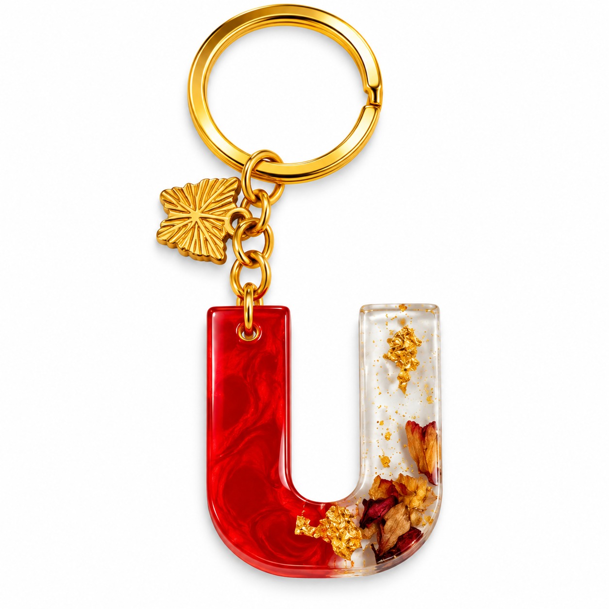 Alphabet Epoxy Resin Keychain