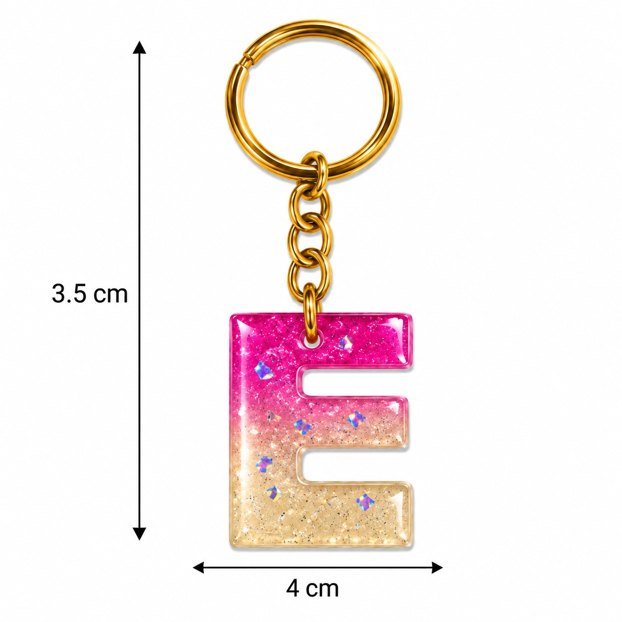 Alphabet Epoxy Resin Keychain