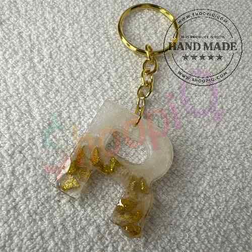 Alphabet Resin Keychain - R