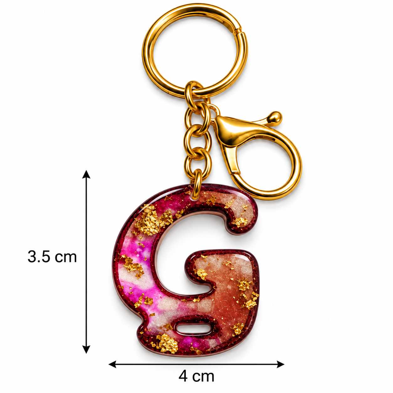 Alphabet Epoxy Resin Keychain
