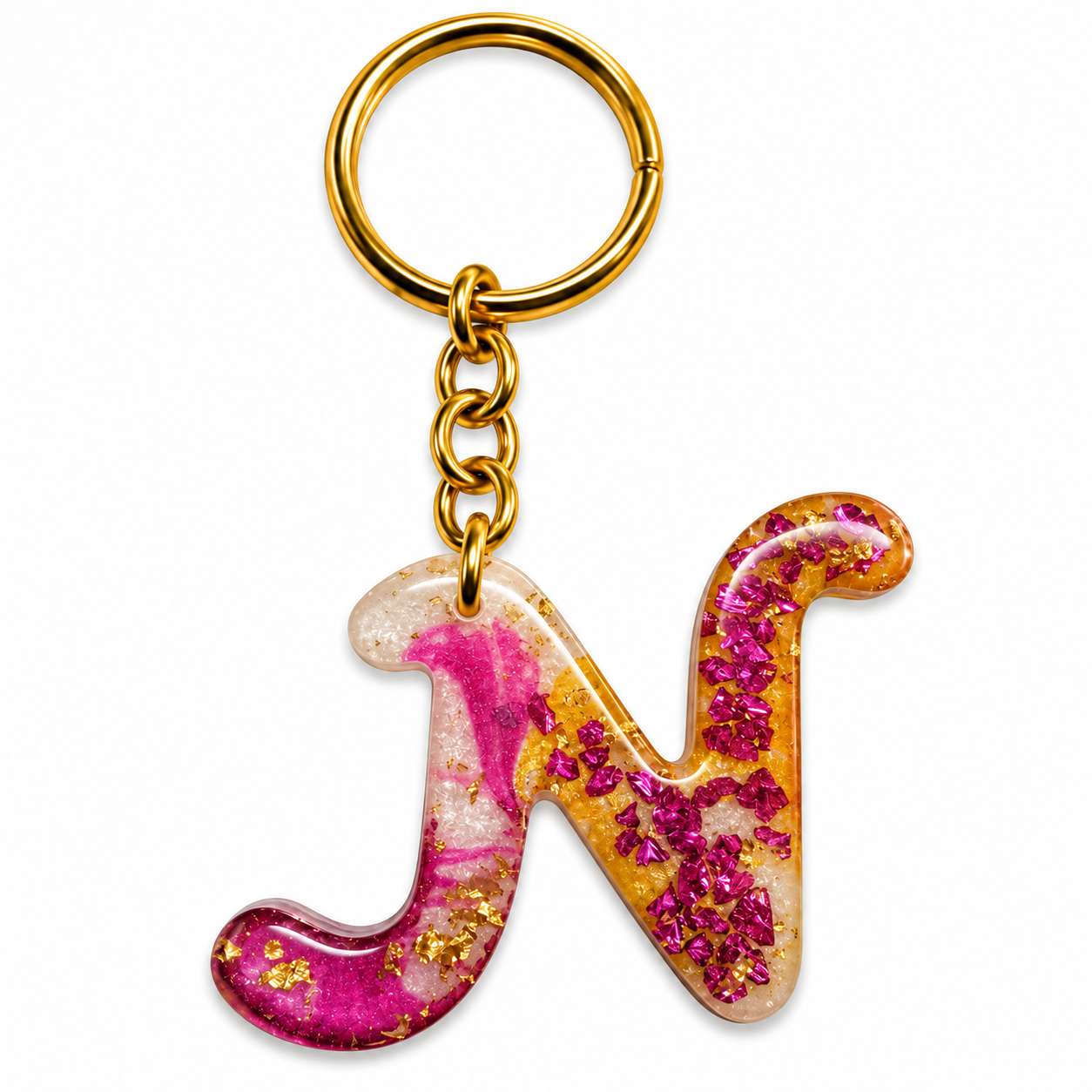 Alphabet Epoxy Resin Keychain