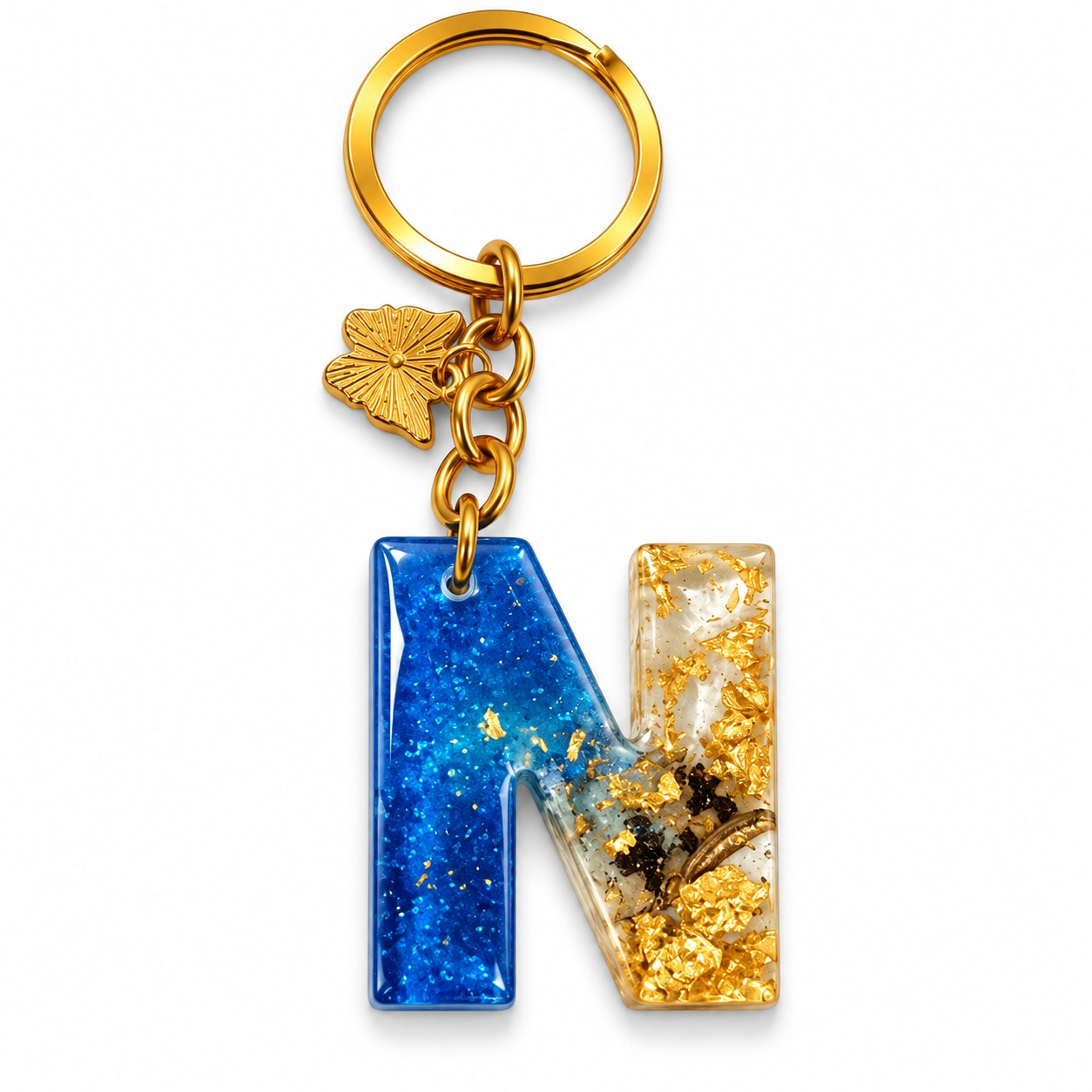Alphabet Epoxy Resin Keychain