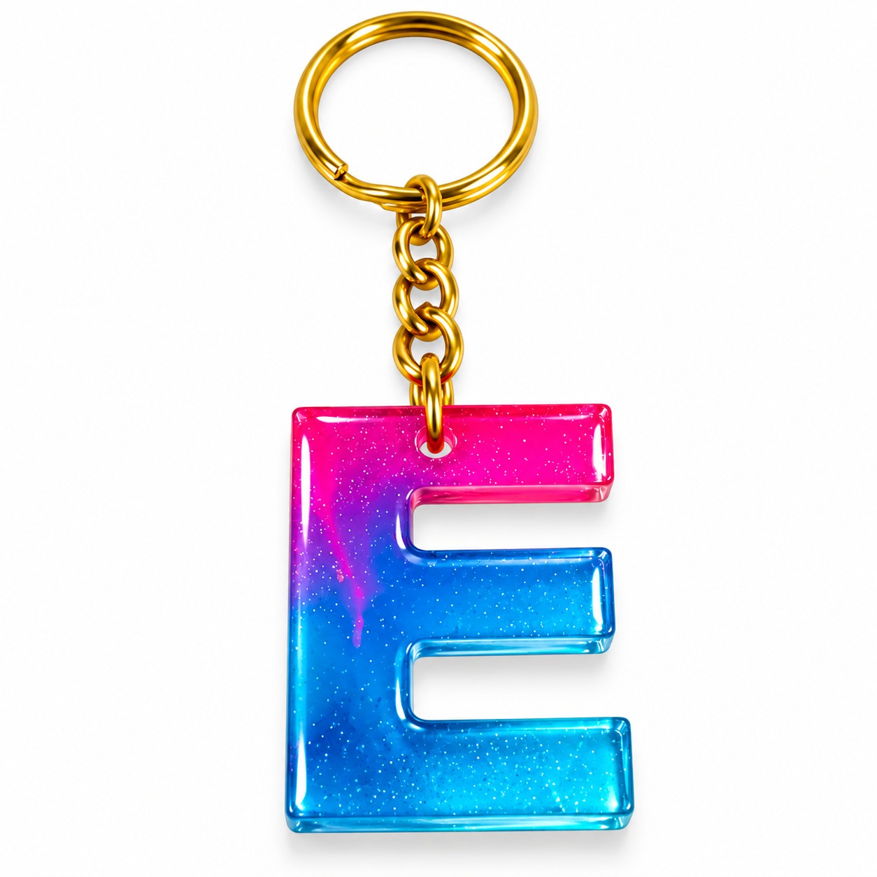 Alphabet Epoxy Resin Keychain