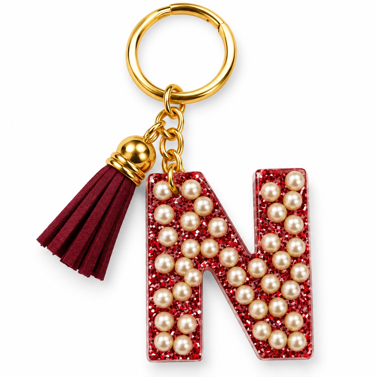 Alphabet Epoxy Resin Keychain