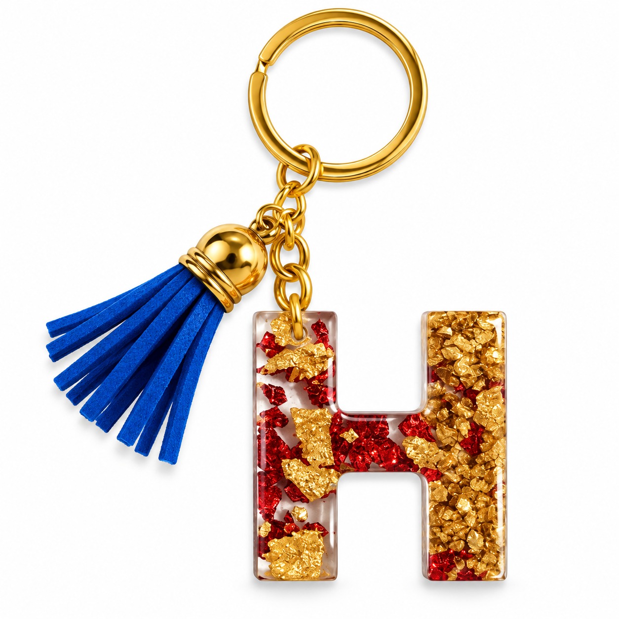 Alphabet Epoxy Resin Keychain