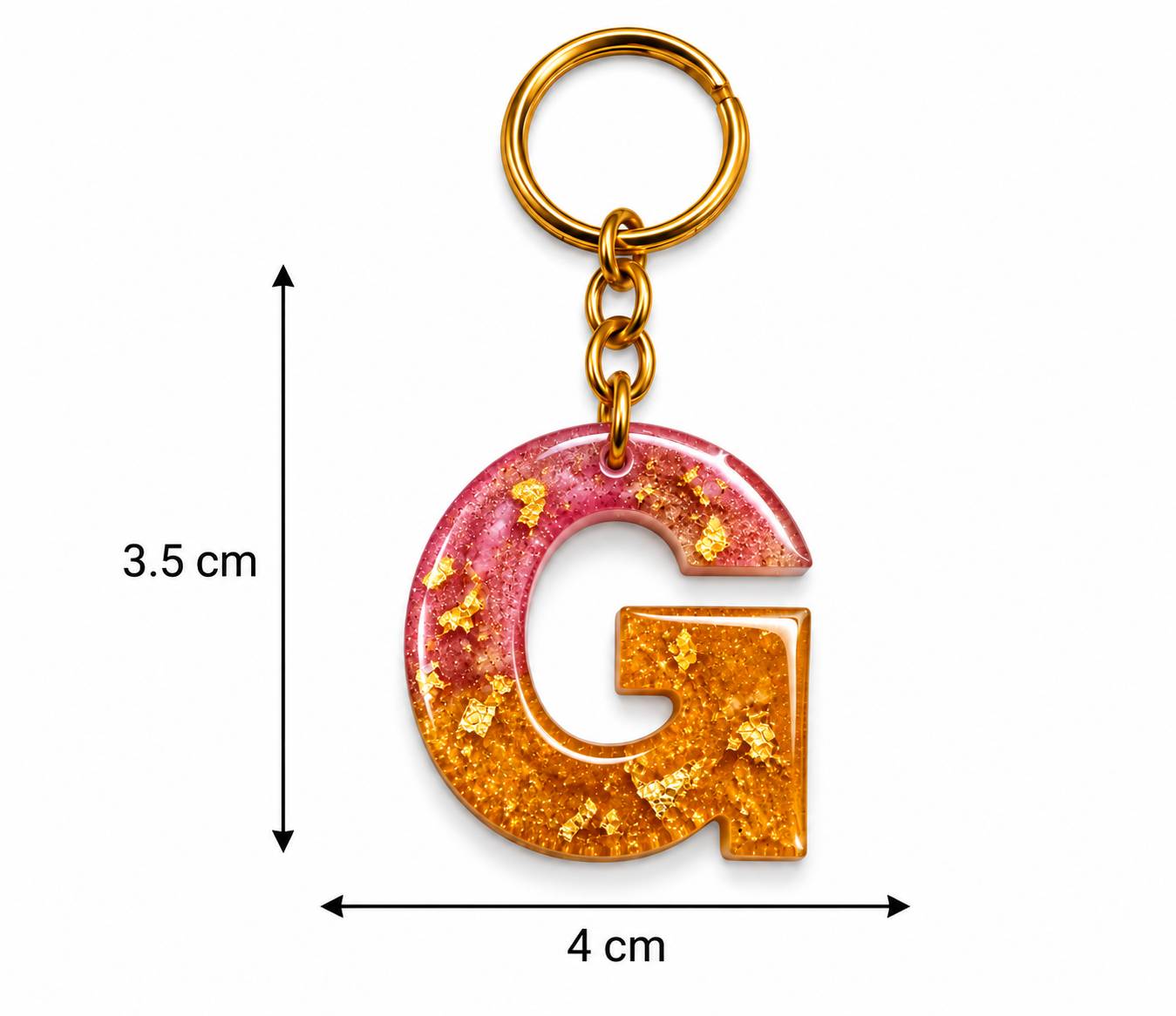 Alphabet Epoxy Resin Keychain