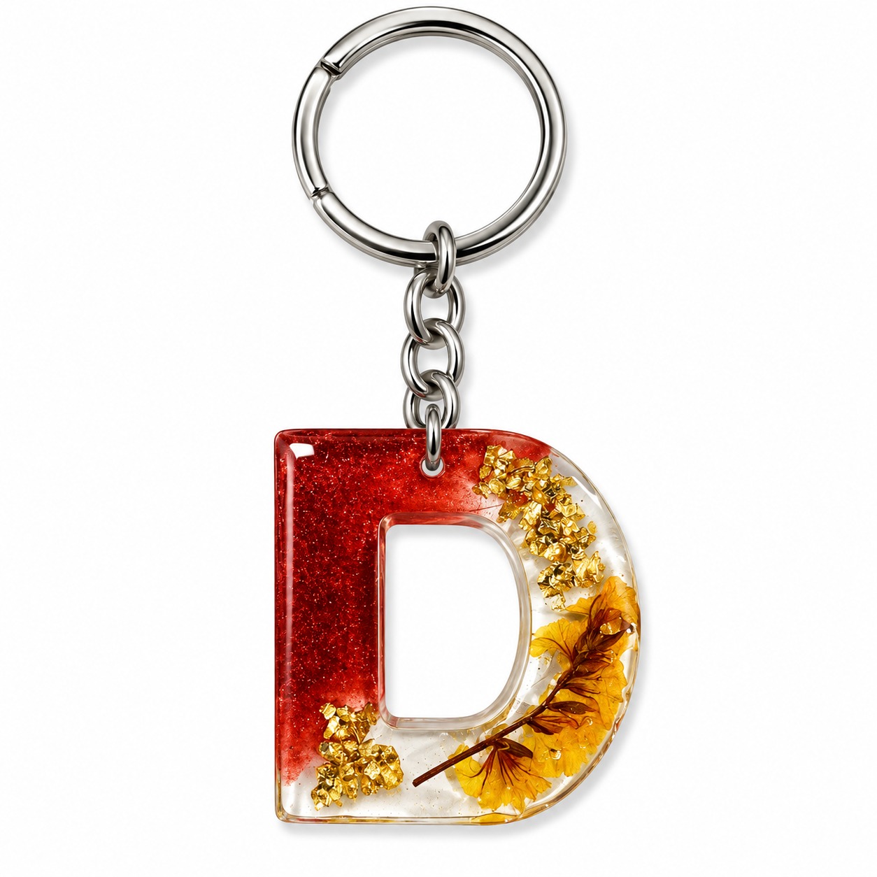 Alphabet Epoxy Resin Keychain